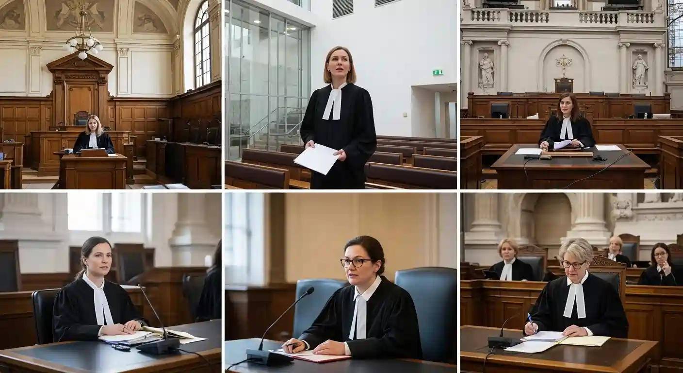 top 10 women lawyers in the world standing in courtrooms and legal institutions