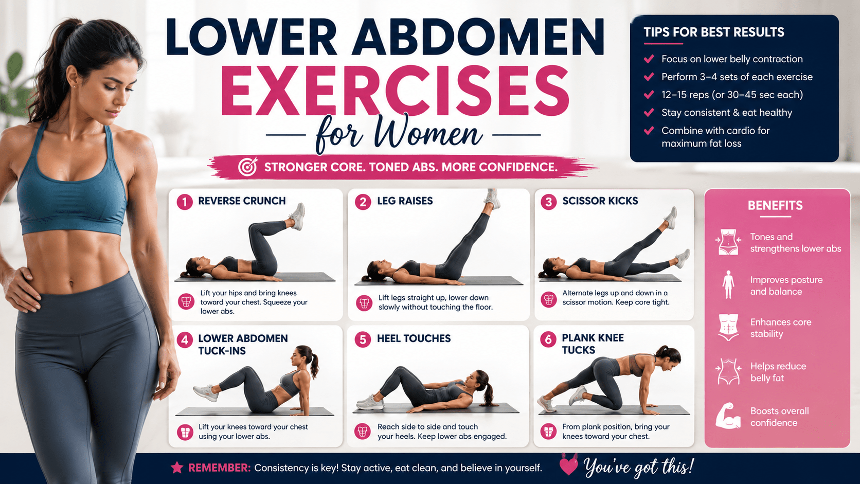 Lower abdomen exercises for women